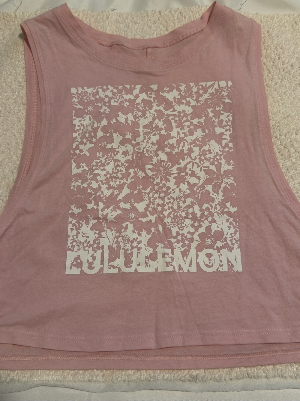lululemon athletica Pink Floral Graphic Muscle Tank Top